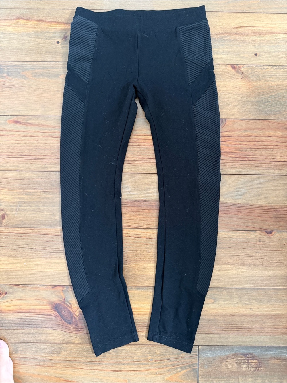 bebe Black Men's Jogger Leggings with Ribbed Side Panels